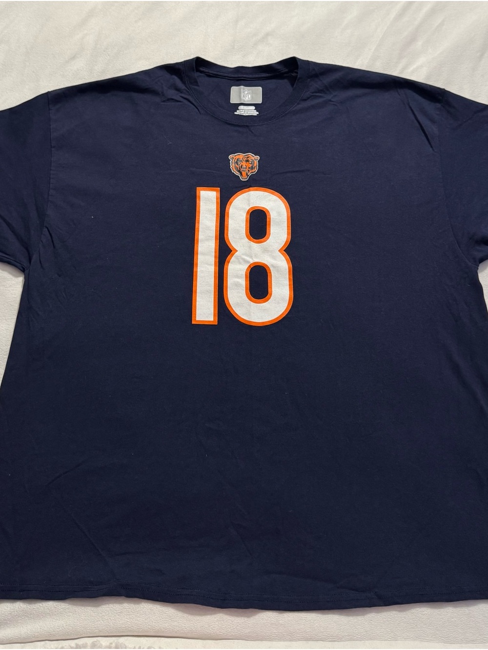 NFL Navy Chicago Bears Men's Tee with White/ Orange Caleb Williams’s Number 18